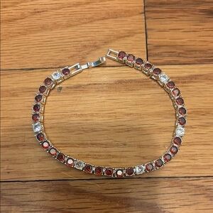 Elegant Red and Silver Bracelet